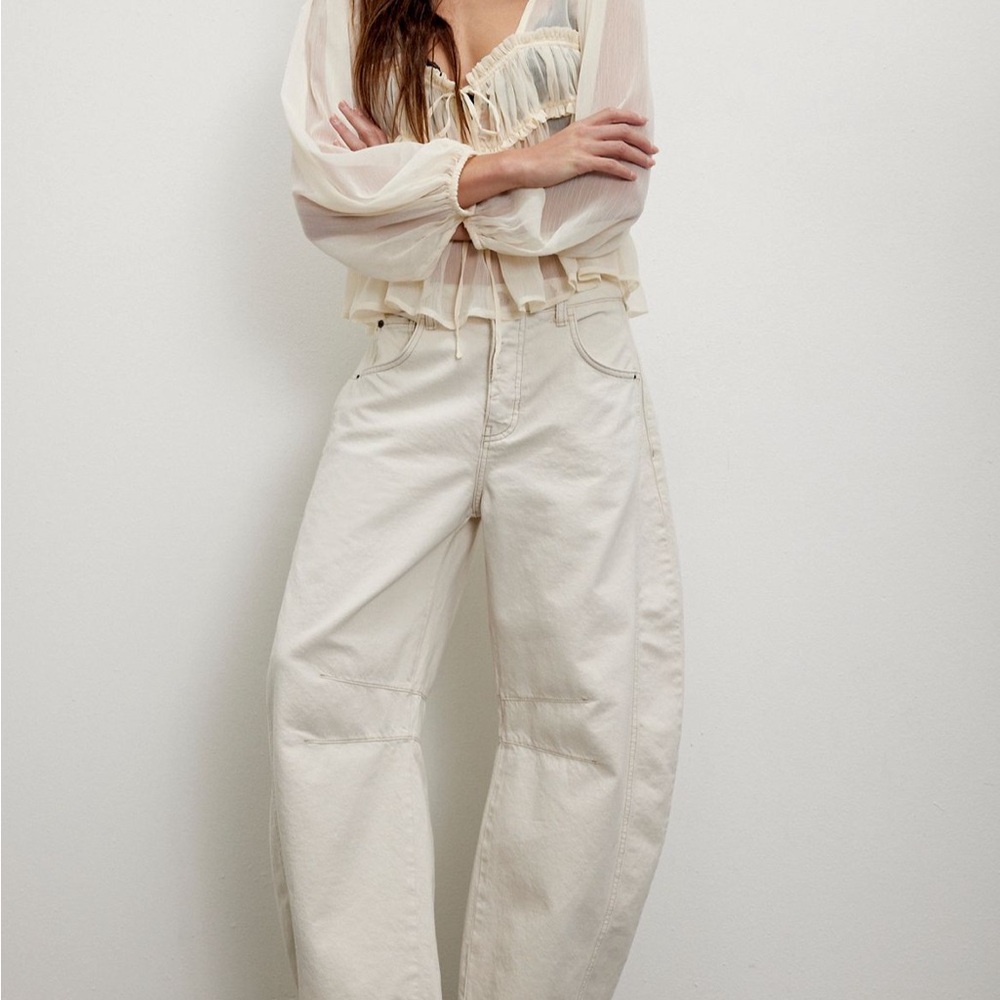Free People Good Luck Barrel Jeans